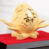 純金壽桃定制黃金壽桃，絨沙金壽桃，千足鑄金壽桃