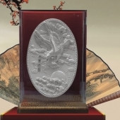大展鴻圖銀質(zhì)紀(jì)念盤定制、定做銀質(zhì)純銀盤訂做