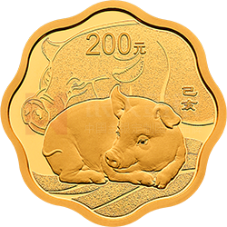 2019中國(guó)己亥（豬）年金銀紀(jì)念幣15克梅花形金質(zhì)紀(jì)念幣
