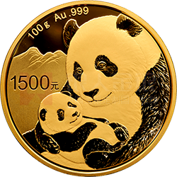 2019版熊貓金銀紀(jì)念幣100克圓形金質(zhì)紀(jì)念幣