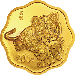 2022中國壬寅（虎）年金銀紀(jì)念幣15克梅花形金質(zhì)紀(jì)念幣